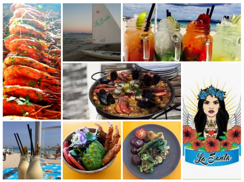 Das Bild zeigt eine Collage mit Fotos der La Santa Bar de Playa